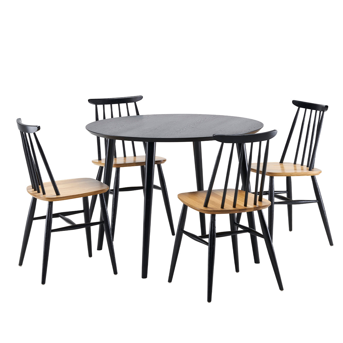 Aino Pöytä halk. 90cm + 4 tuolia Isku Stage