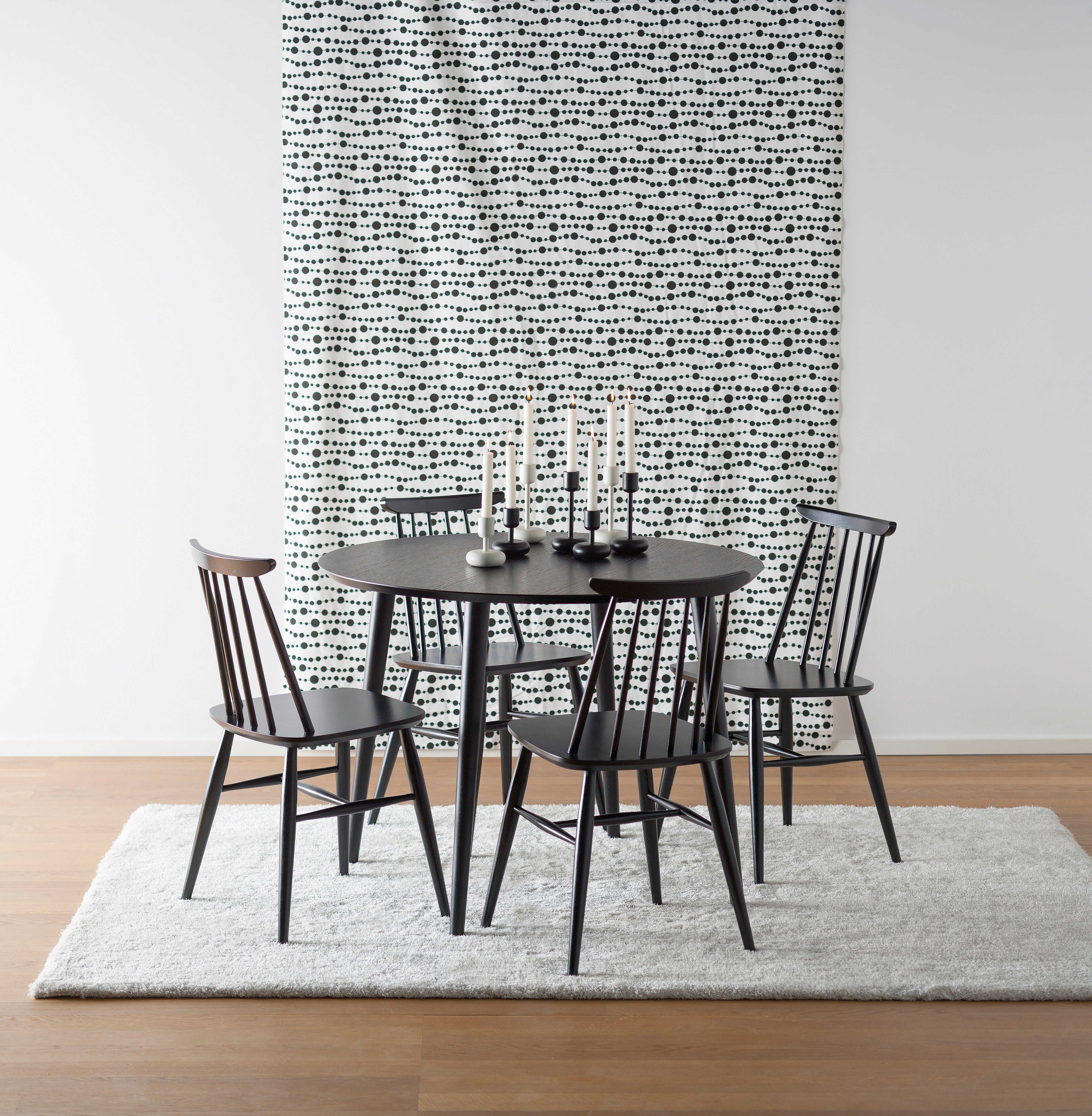 Aino ruokapöytä Ø90 cm, tammi musta