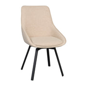 Alison tuoli musta metallijalka / vaalea beige kangas