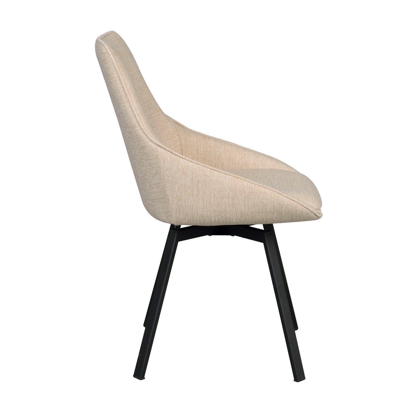 Alison tuoli musta metallijalka / vaalea beige kangas