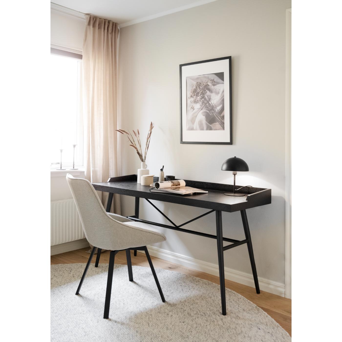 Alison tuoli musta metallijalka / beige kangas