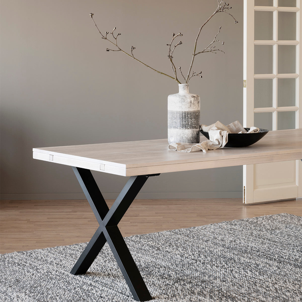 Brooklyn ruokapöytä 95x220 cm X-jalka rowico