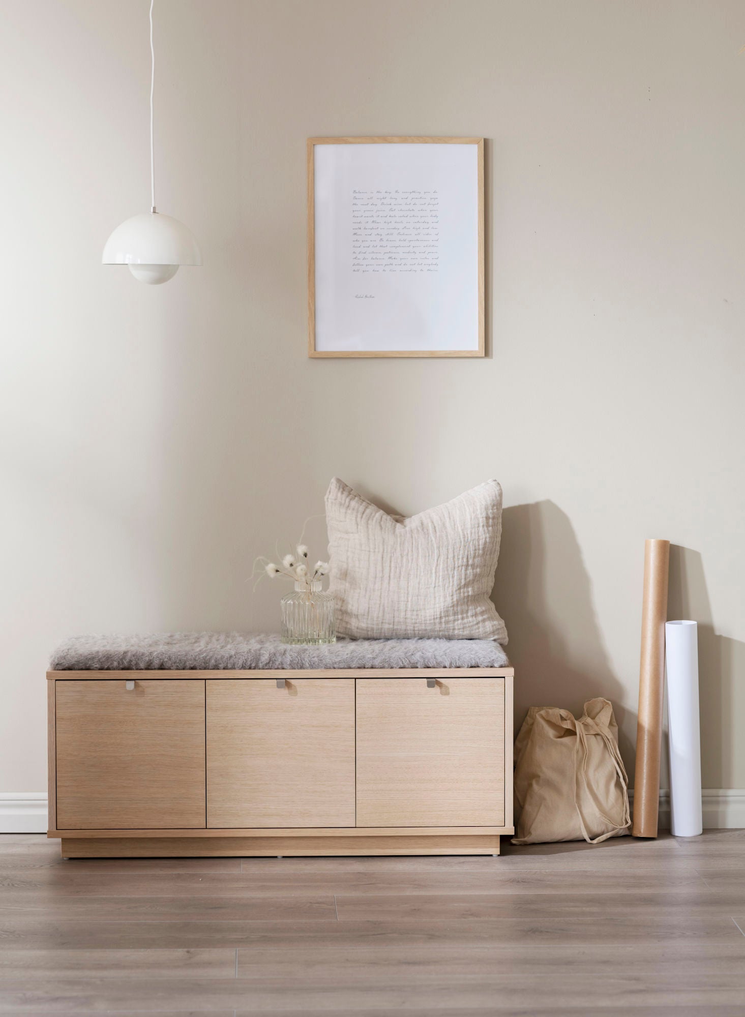 Confetti penkki 3 laatikolla, harmaa kangas 