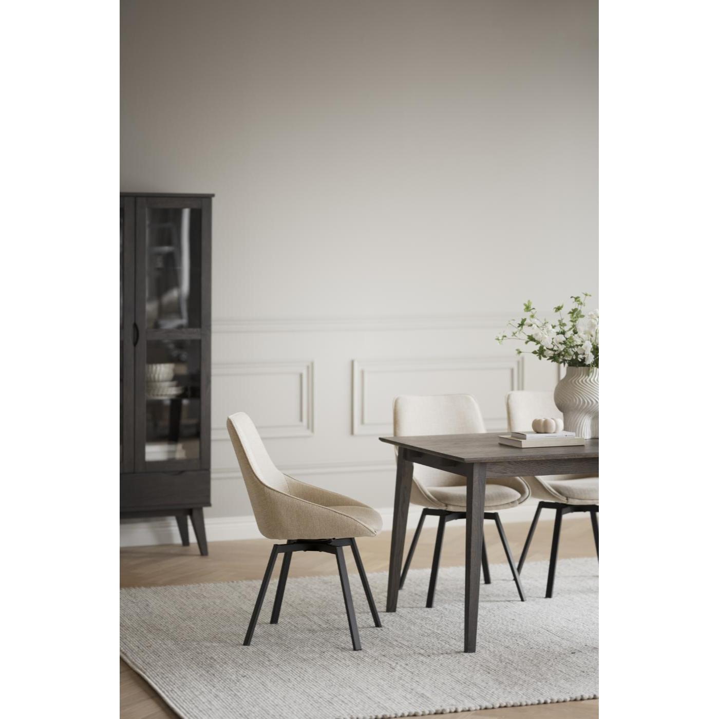 Alison tuoli musta metallijalka / vaalea beige kangas