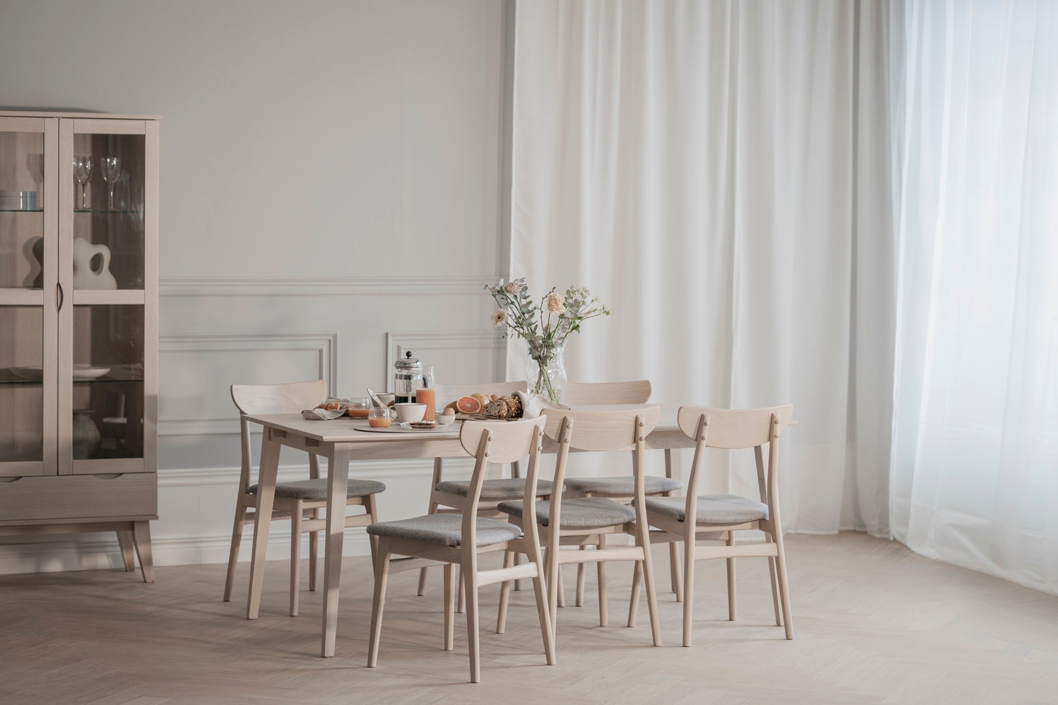 Filippa ruokapöytä 180x90 cm, valkoöljytty tammi