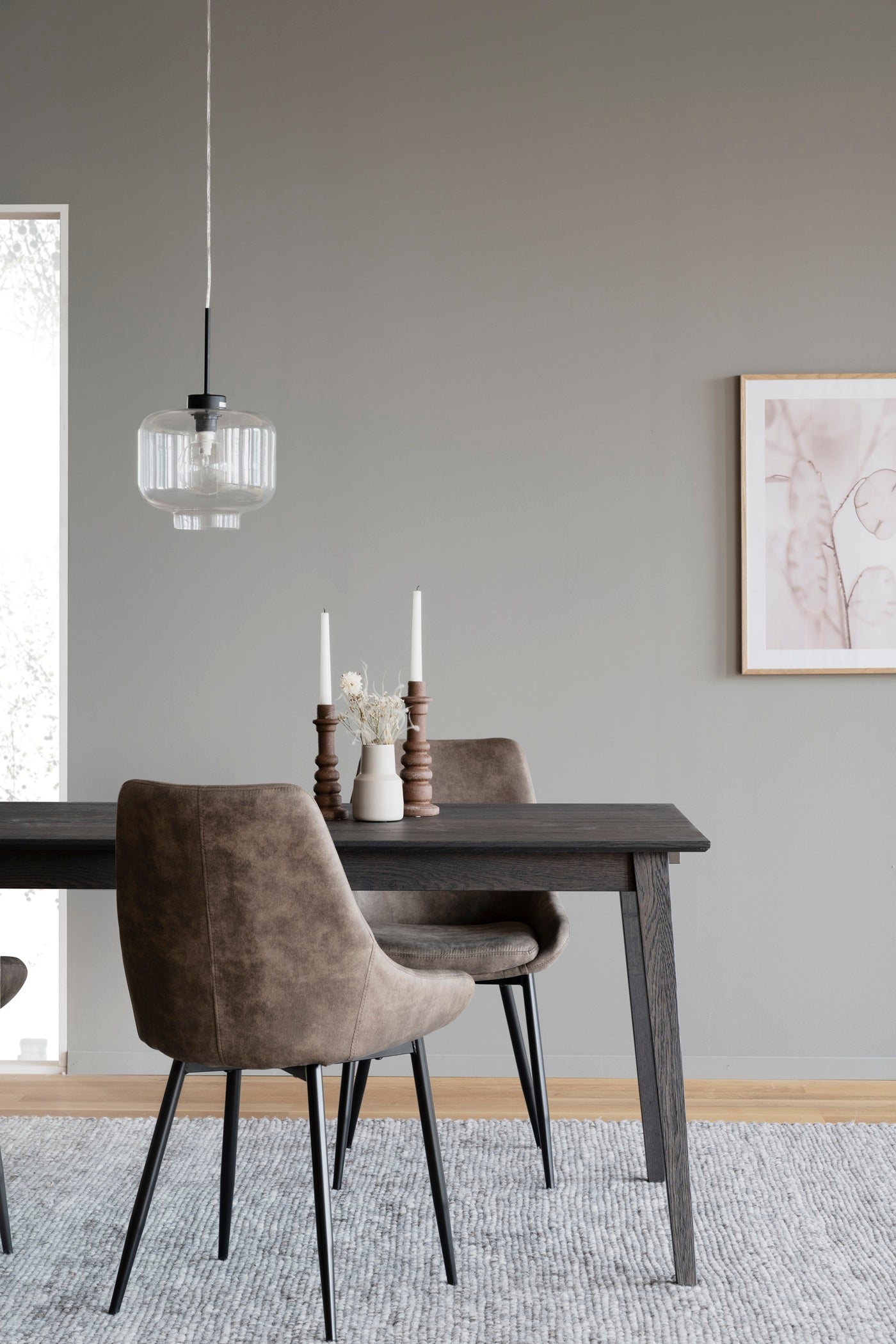 Filippa ruokapöytä 180x90 cm, tummanruskea lakattu tammi