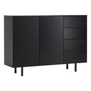 Frame Senkki 133cm 2 ovella ja 4 laatikolla musta Isku Stage