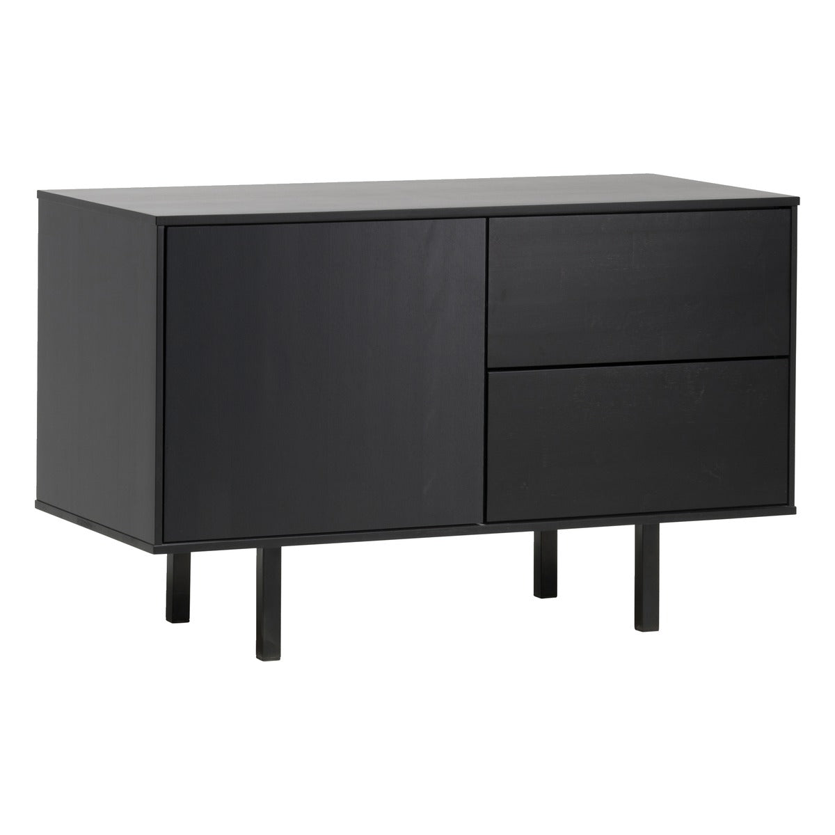 Frame Taso 90 cm, 1 ovella ja 2 laatikolla musta Isku Stage