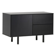 Frame Taso 90 cm, 1 ovella ja 2 laatikolla musta Isku Stage