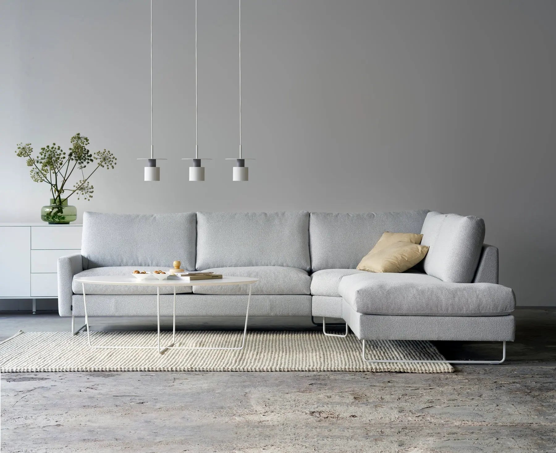 Free avokulmasohva 319x258 cm, höyhentäyte isku