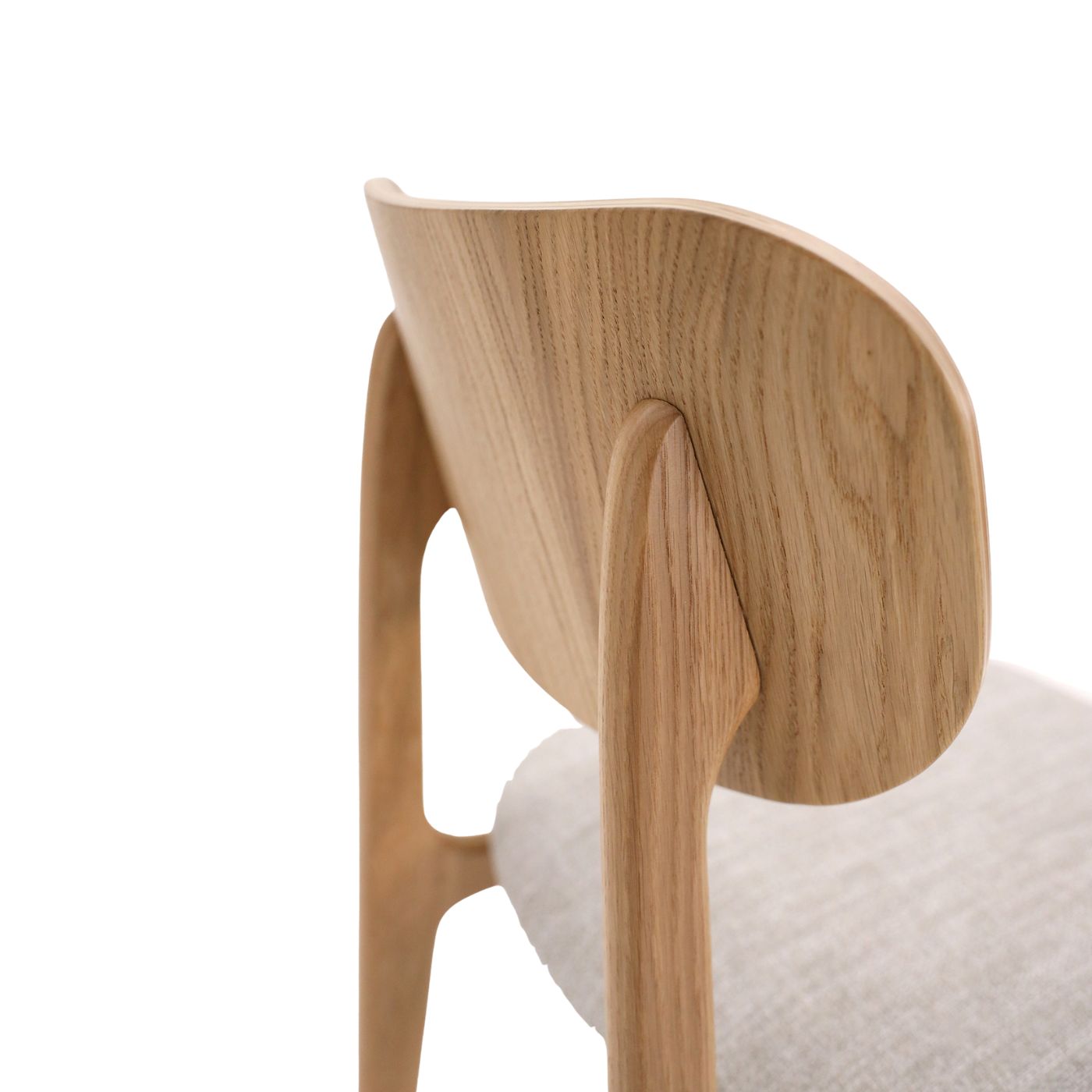 Kaari tuoli lakattu tammi, Altamura 130 vaaleanharmaa-kangas