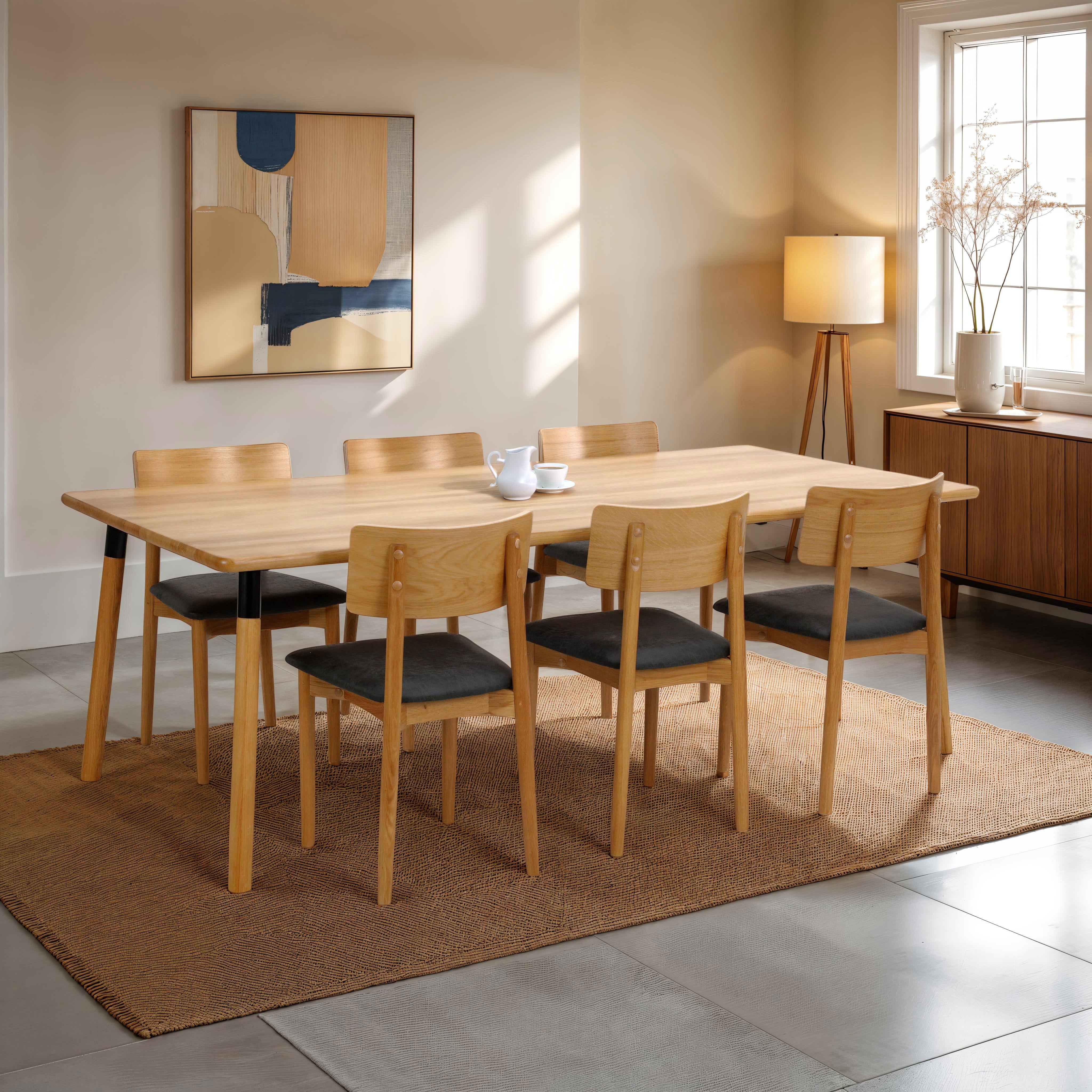 Lakeus ruokapöytä 95x180 cm, lakattu tammi