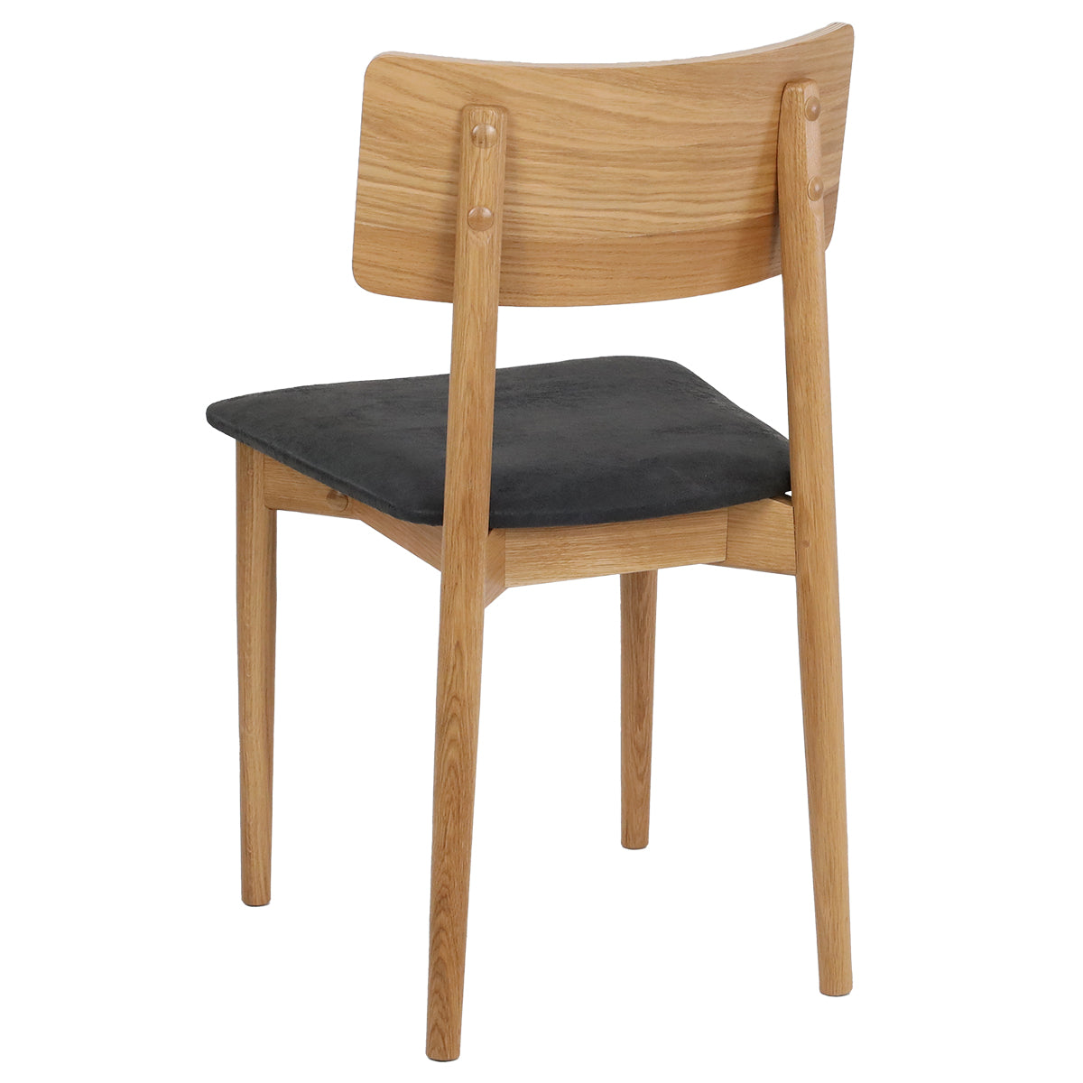 Luoto tuoli lakattu tammi, musta Nubuck-kangas