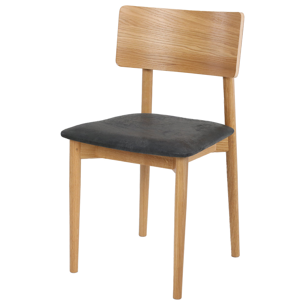 Luoto tuoli lakattu tammi, musta Nubuck-kangas