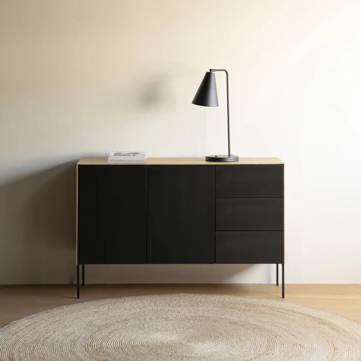 Orion senkki 121 cm, 2 ovea ja 3 laatikkoa Isku Stage