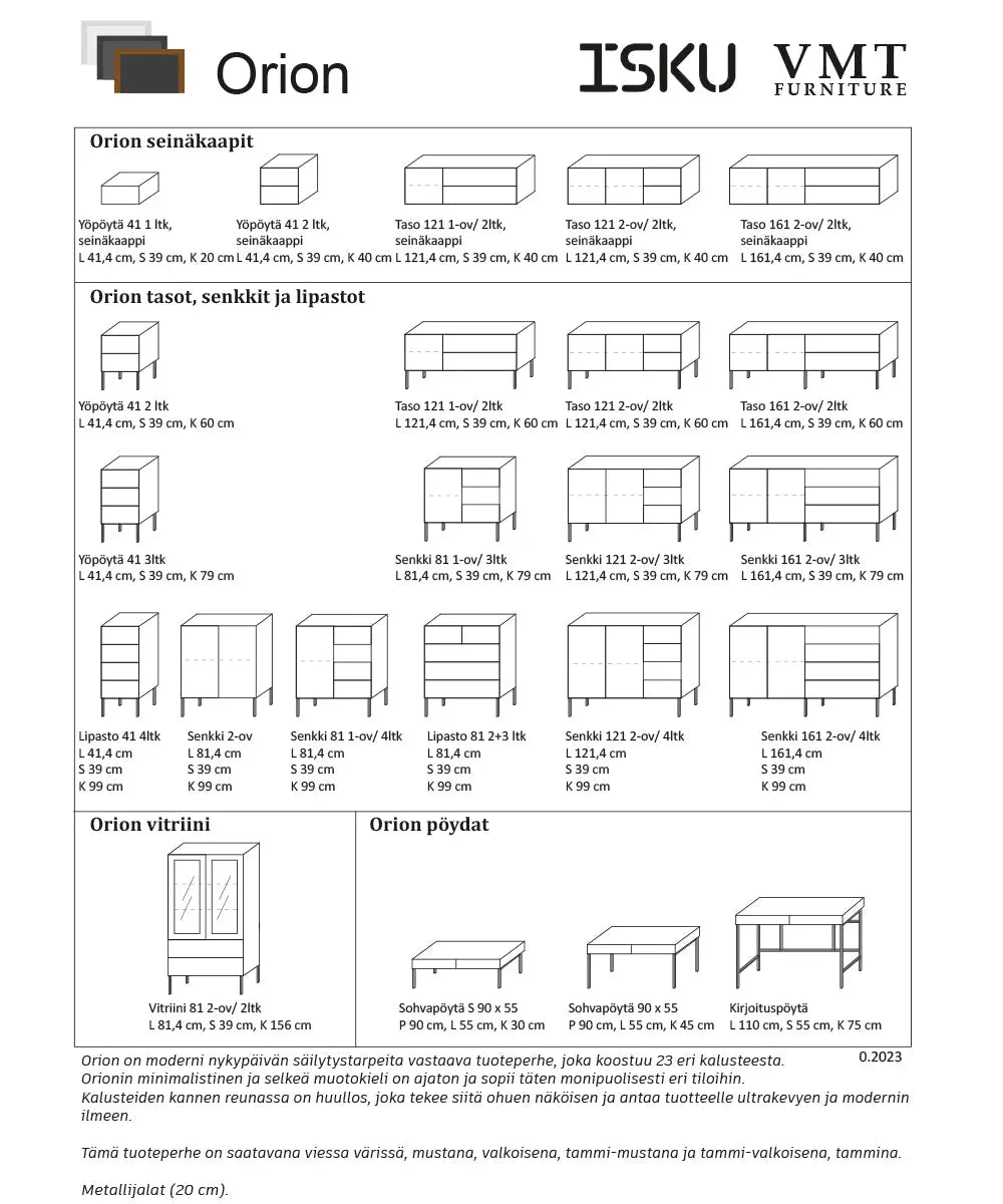 Orion senkki 81 cm, 2 ovea Isku Stage