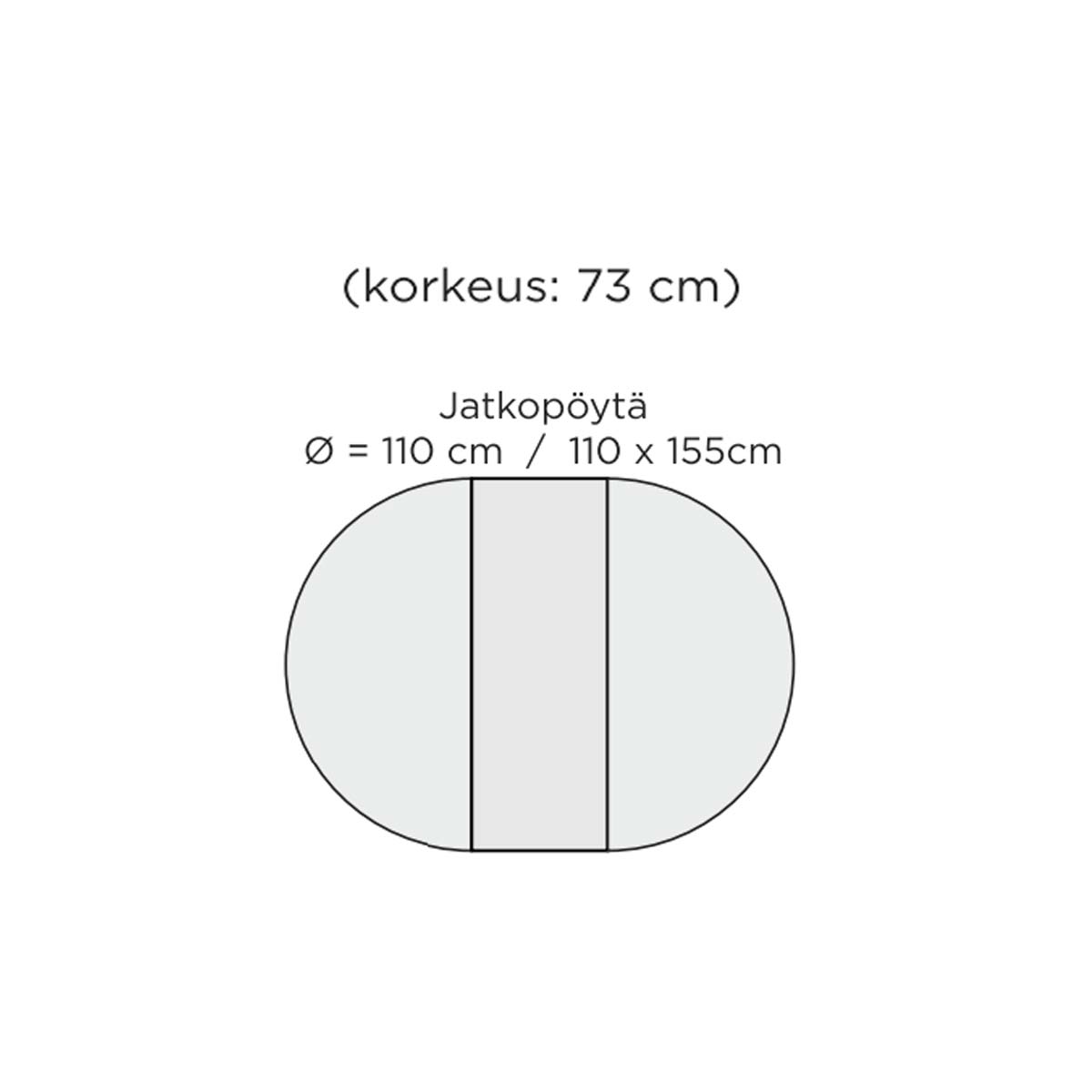 Aino pyöreä jatkettava pöytä 110-155 cm, musta
