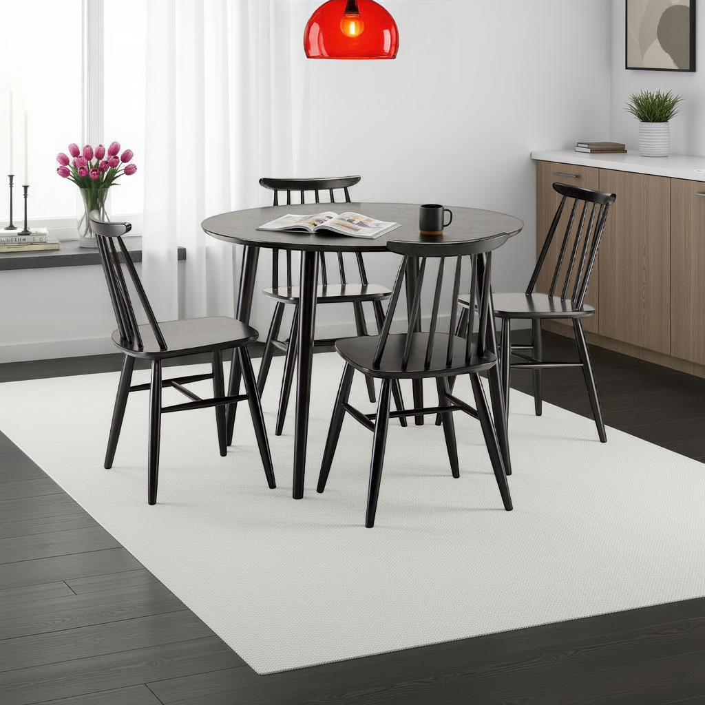 Aino ruokapöytä Ø90 cm, tammi musta