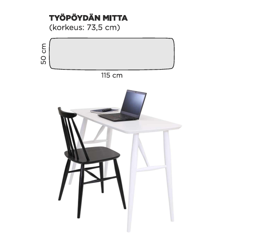 Aino työpöytä 115x50 cm