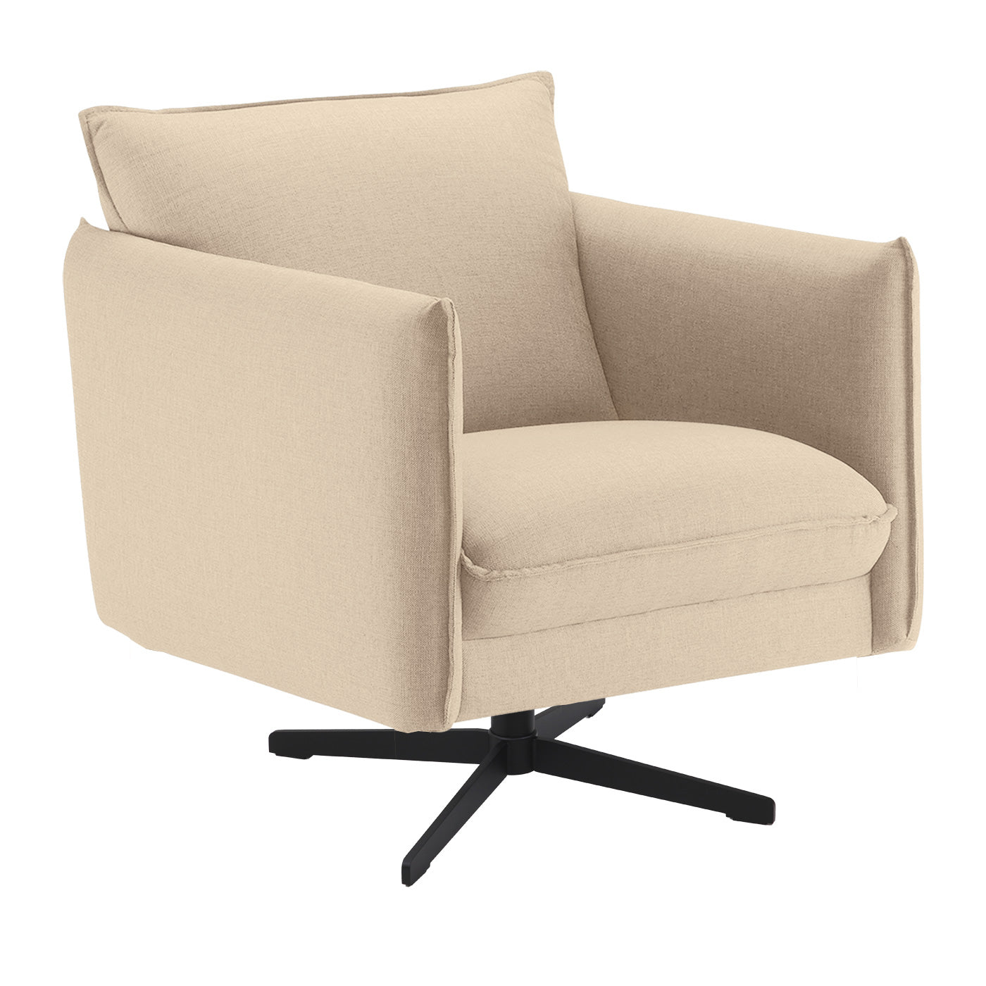 Chic pyörivä nojatuoli, musta ristikkojalka, Atlantic-kangas