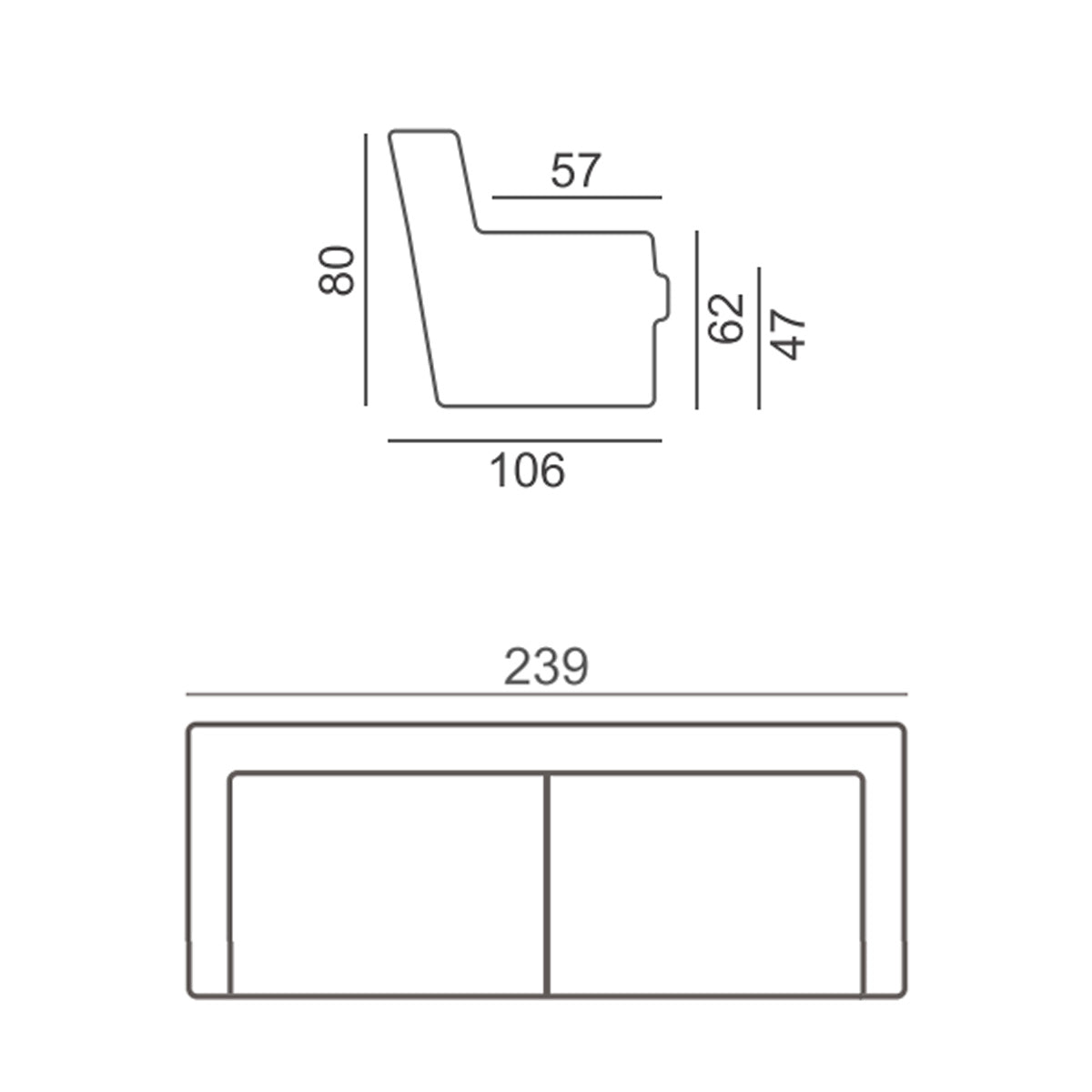 Chic XL sohva 239 cm, Cloud-kangas