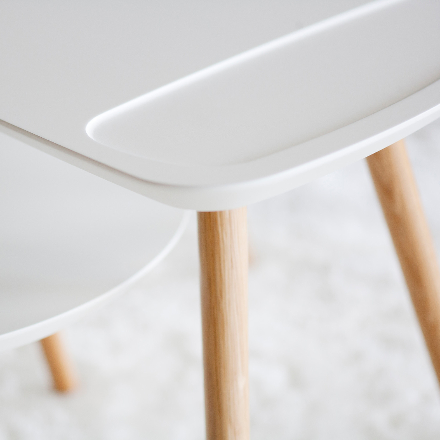 Diva sohvapöytä Ø 50 cm, valkoinen/tammi