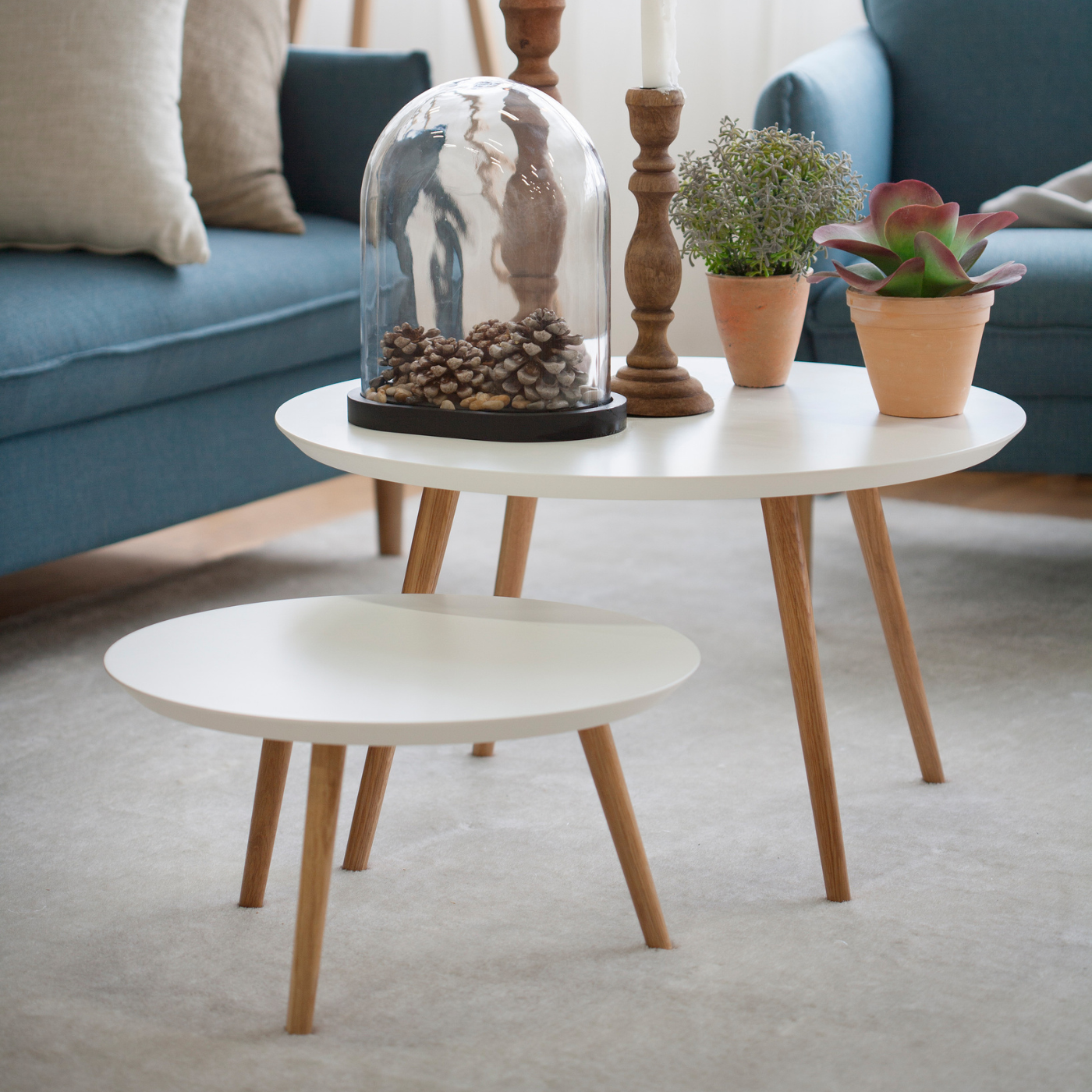 Diva sohvapöytä Ø 50 cm, valkoinen