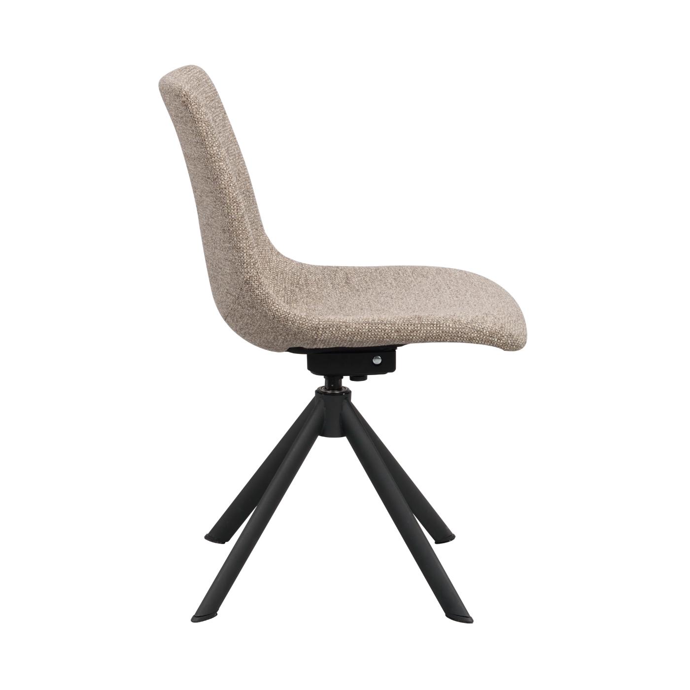 Dunmore tuoli musta metallijalka / tumma beige kangas