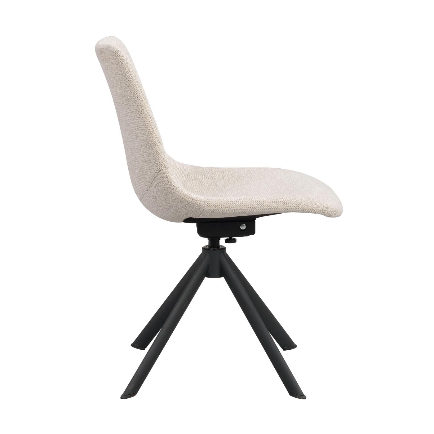 Dunmore tuoli musta metallijalka / vaalea beige kangas