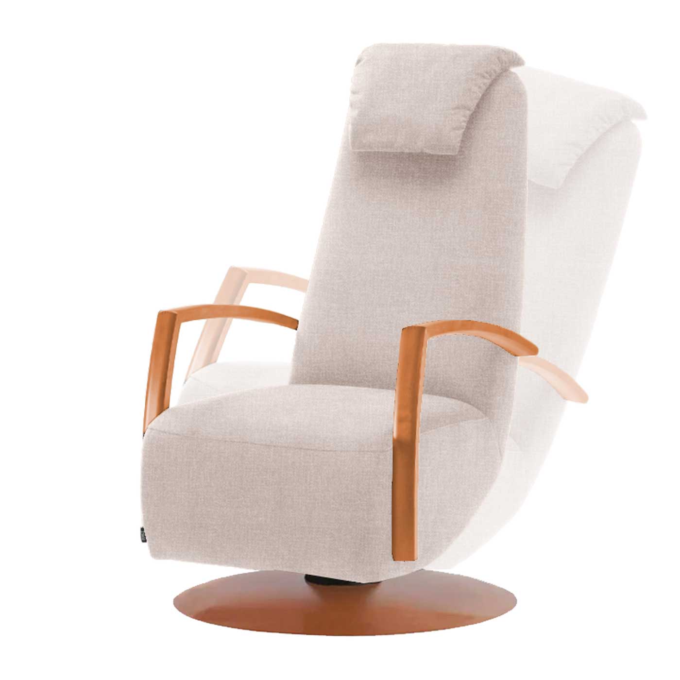 Flex keinuva nojatuoli puukäsinojilla, Cyber-kangas