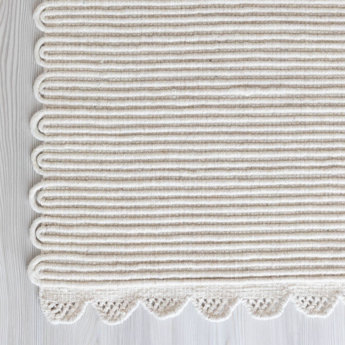 Pitsi villamatto 80x150 cm, valkoinen