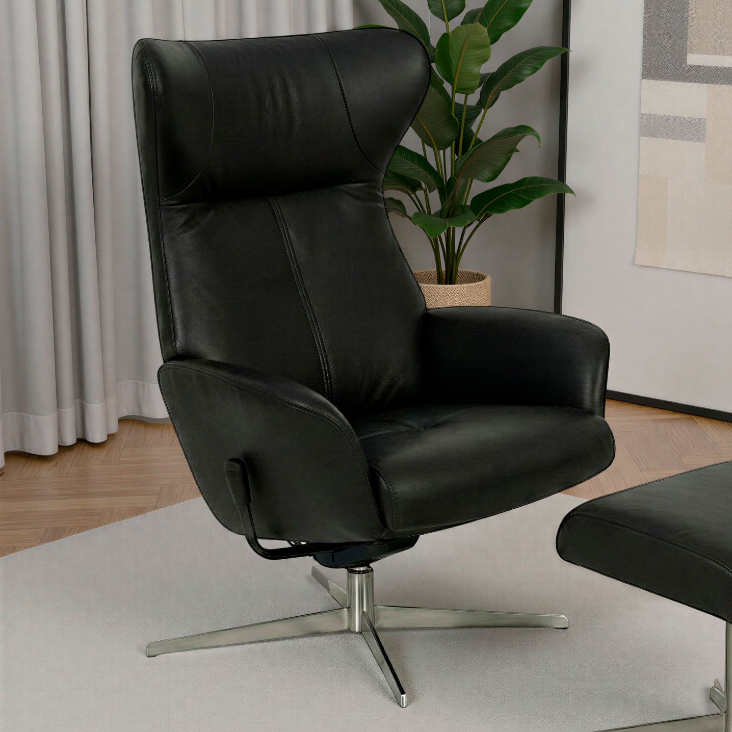 Runde Vipp nojatuoli, Dreamline-nahka