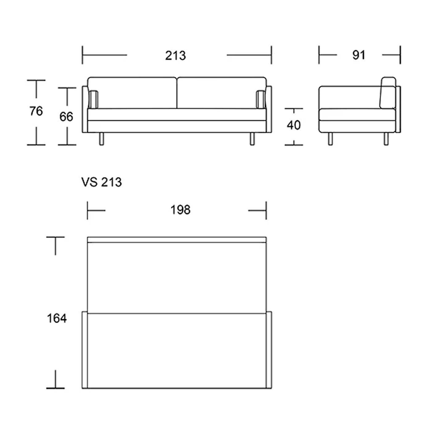 Twin vuodesohva 213 cm, Leaf-kangas